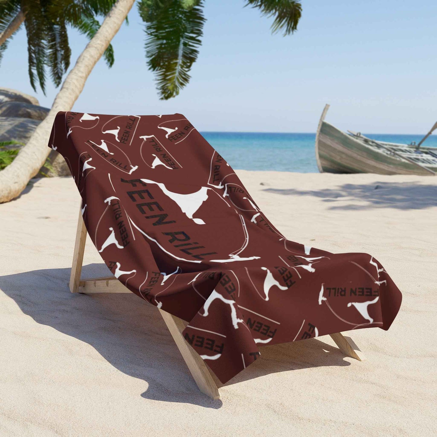 Feen Rill Burgundy Beach Towel