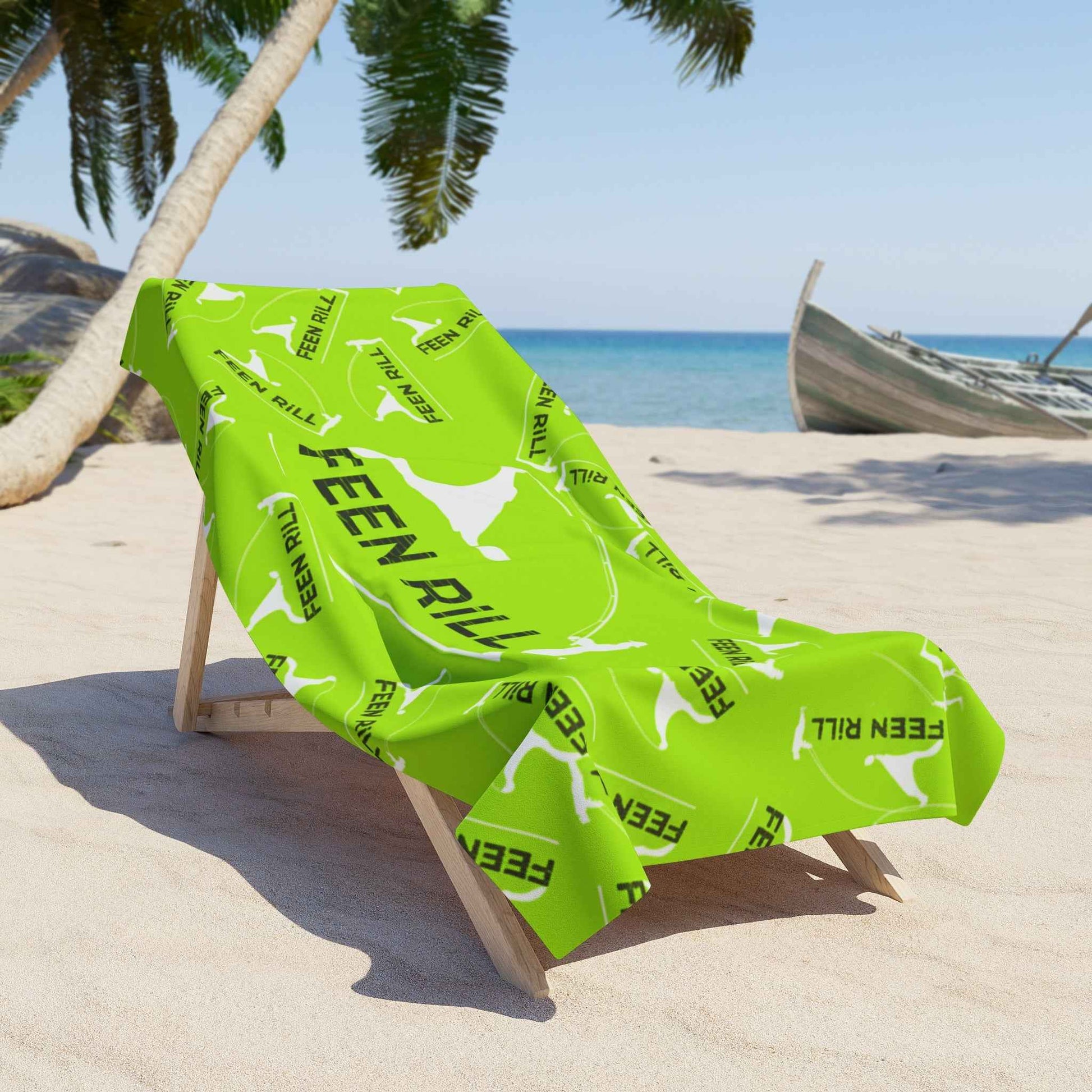 Feen Rill Neon Green Beach Towel