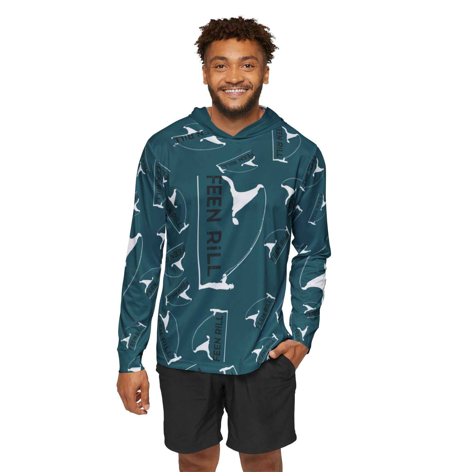 Feen Rill Deep Teal Men's Sports Lightweight Hoodie
