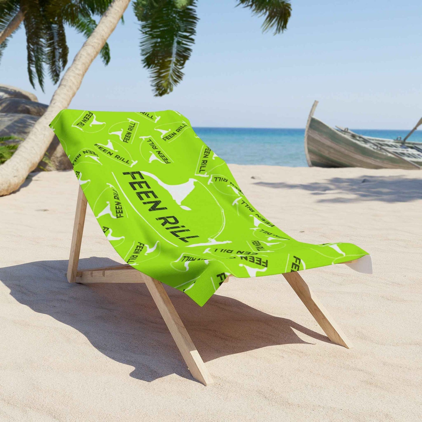 Feen Rill Neon Green Beach Towel