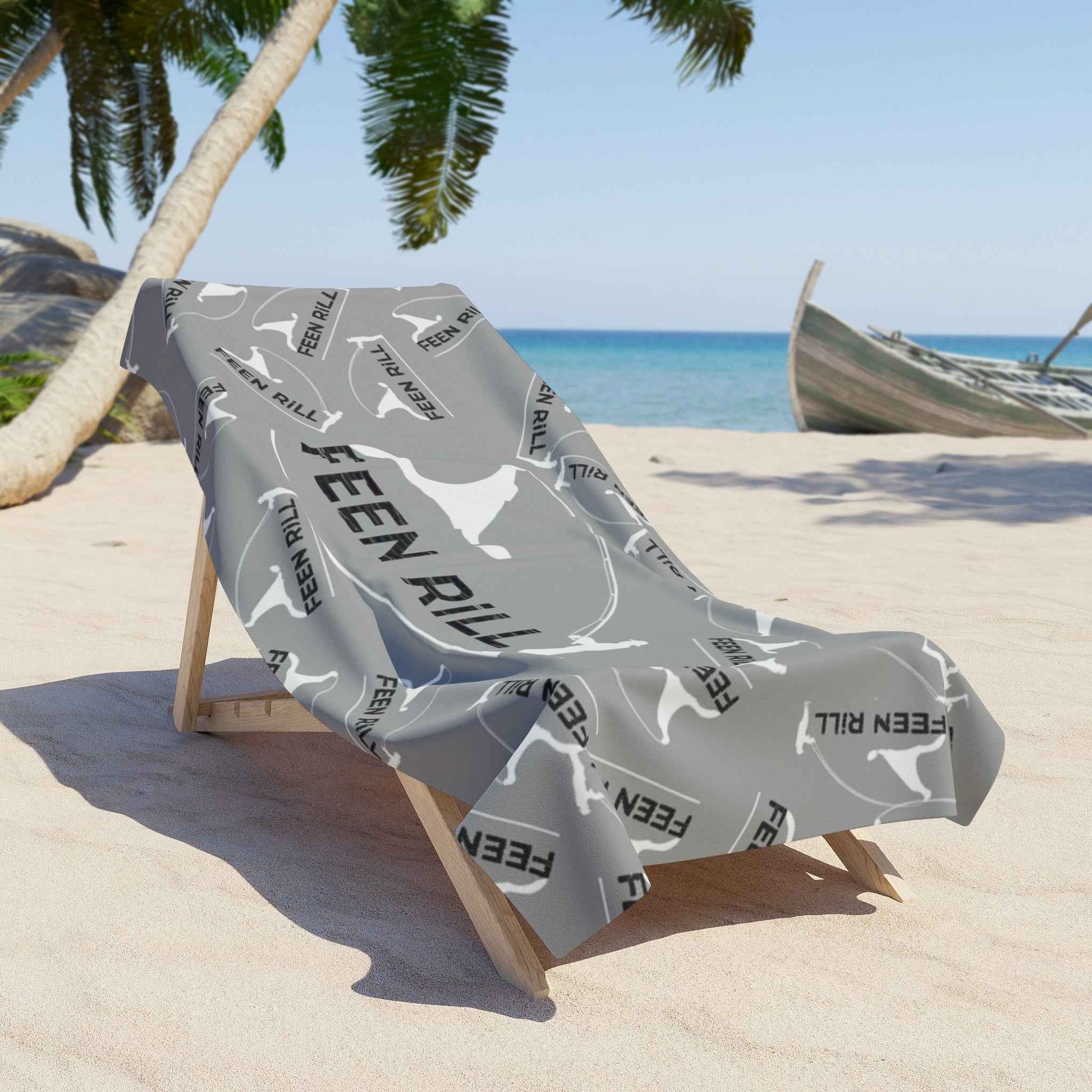 Feen Rill Grey Beach Towel