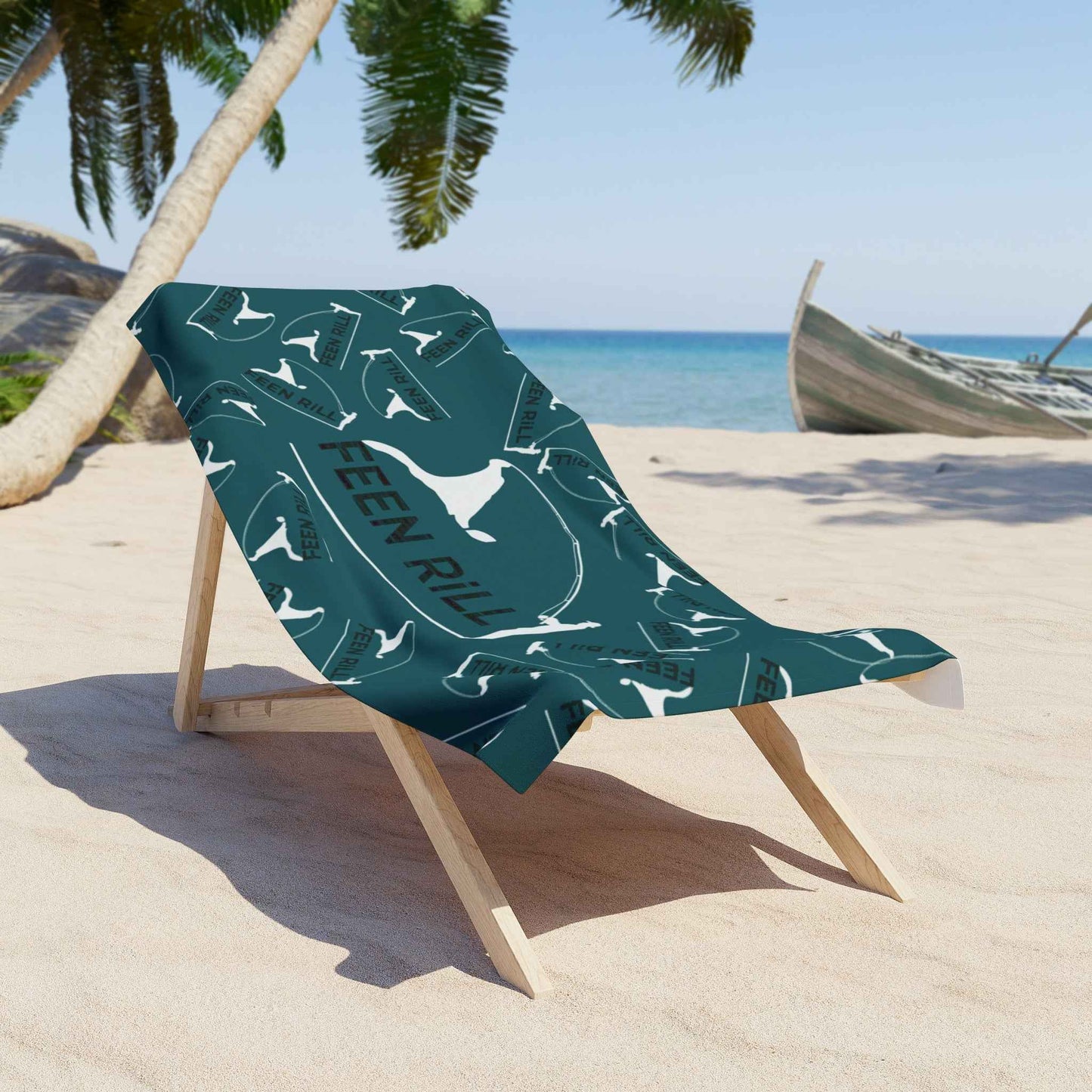 Feen Rill Deep Teal Beach Towel