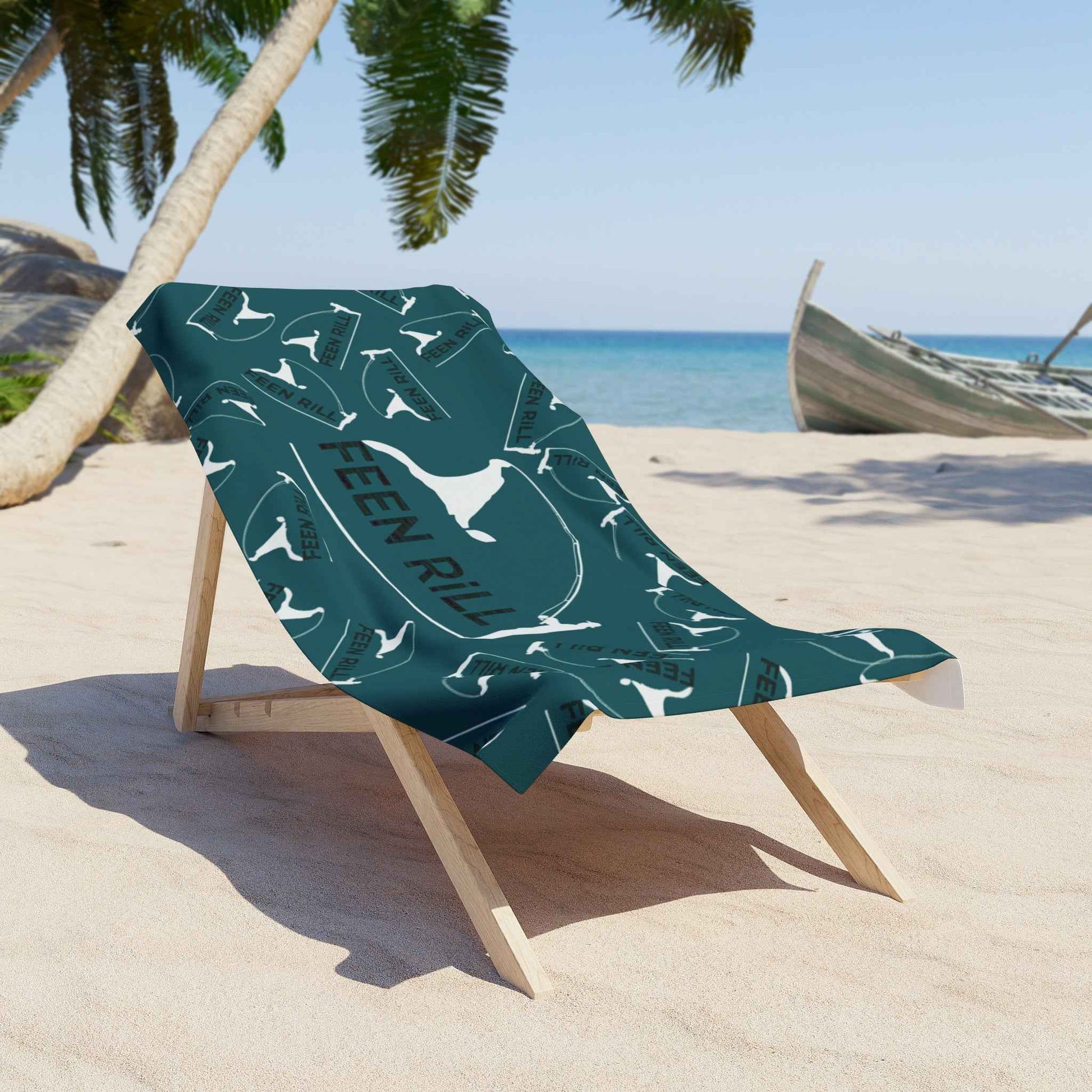 Feen Rill Deep Teal Beach Towel