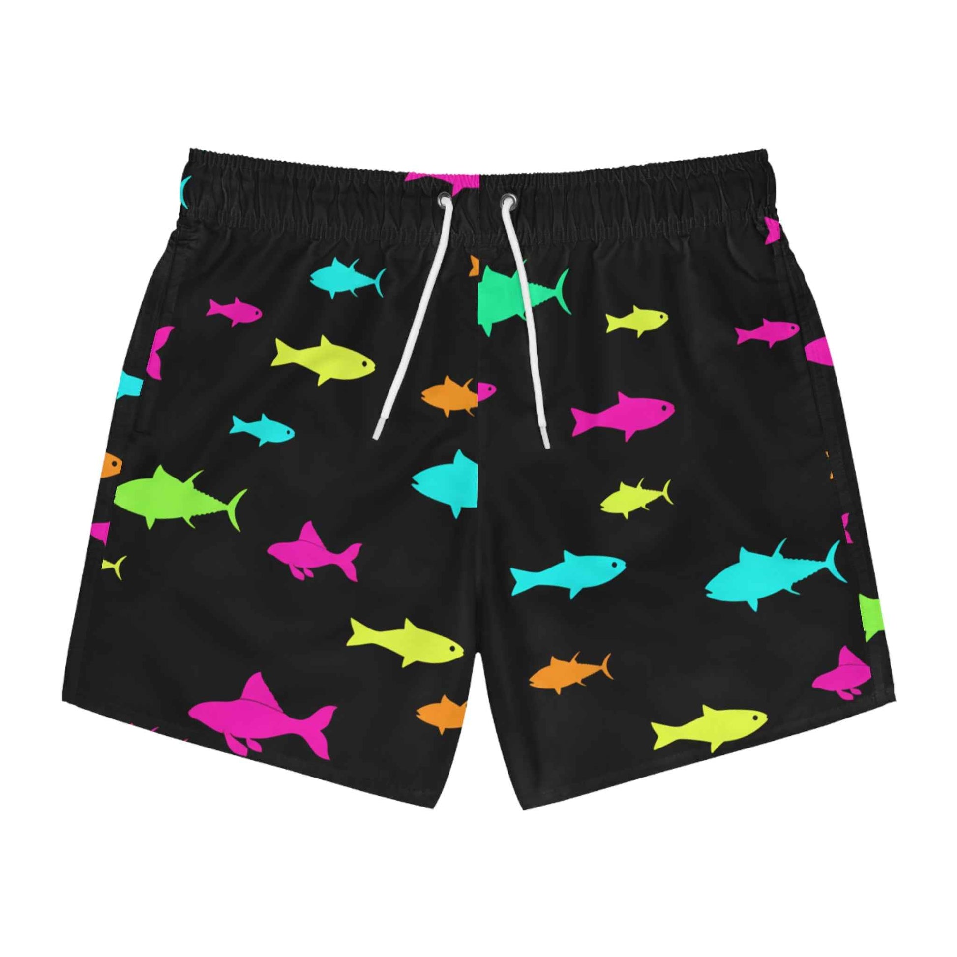 Black Feen Rill Fish Swim Trunks