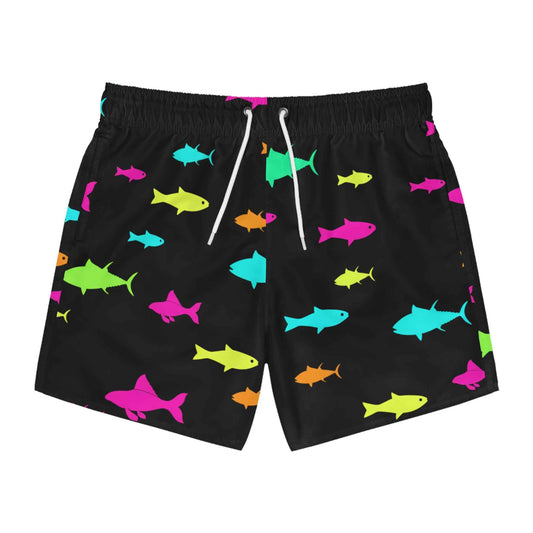 Black Feen Rill Fish Swim Trunks