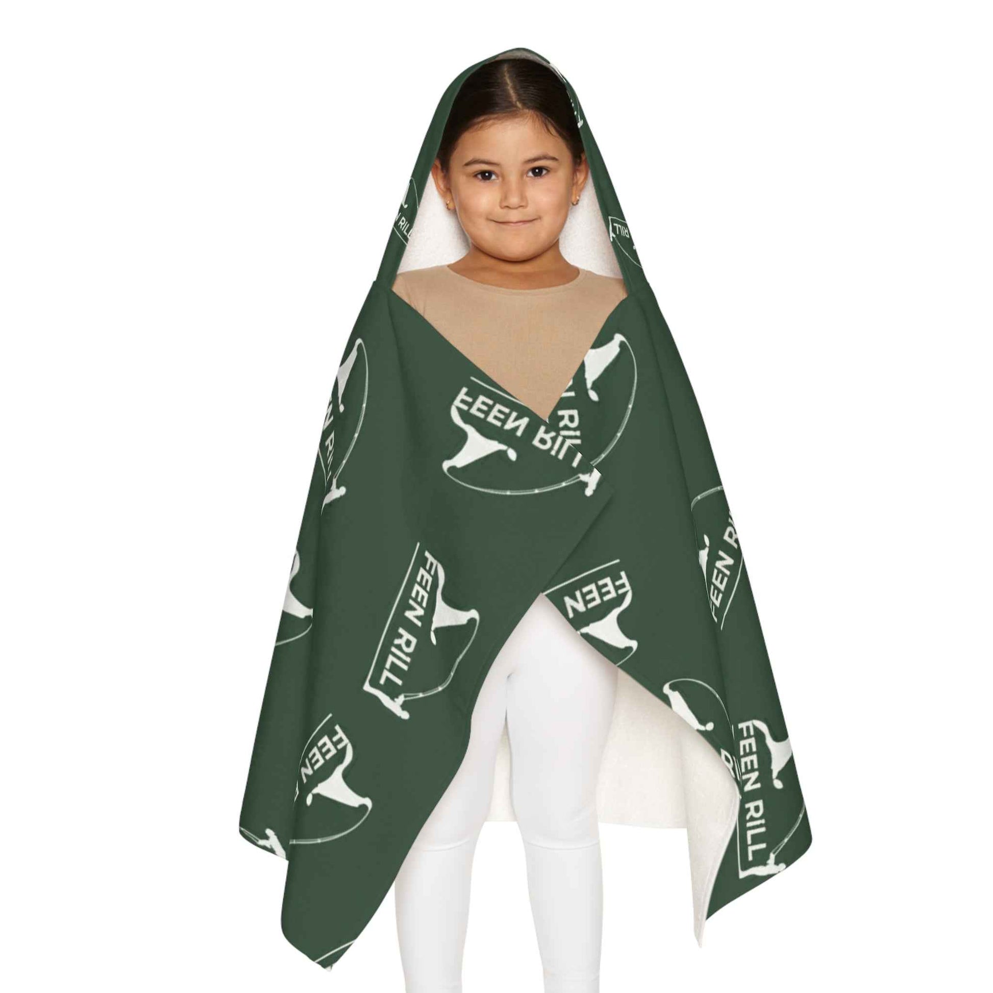 Feen Rill Hunter Green Youth Hooded Towel