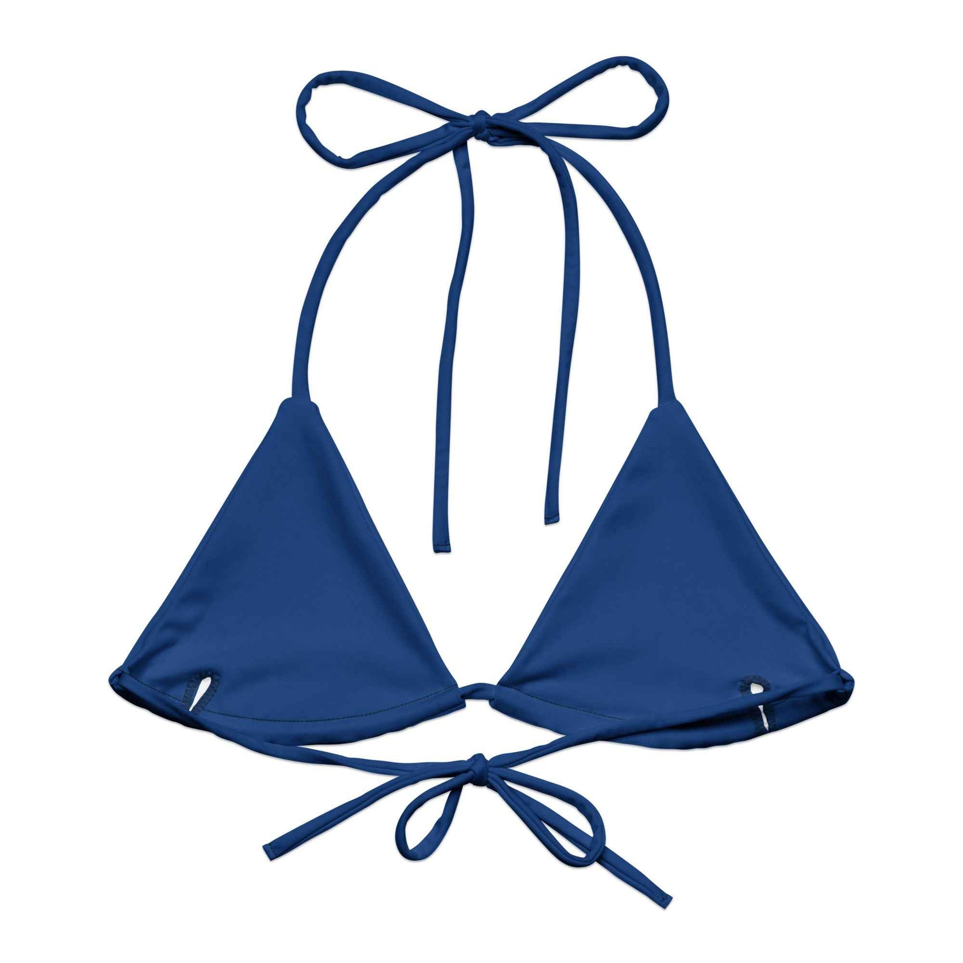 All-over print recycled string bikini top