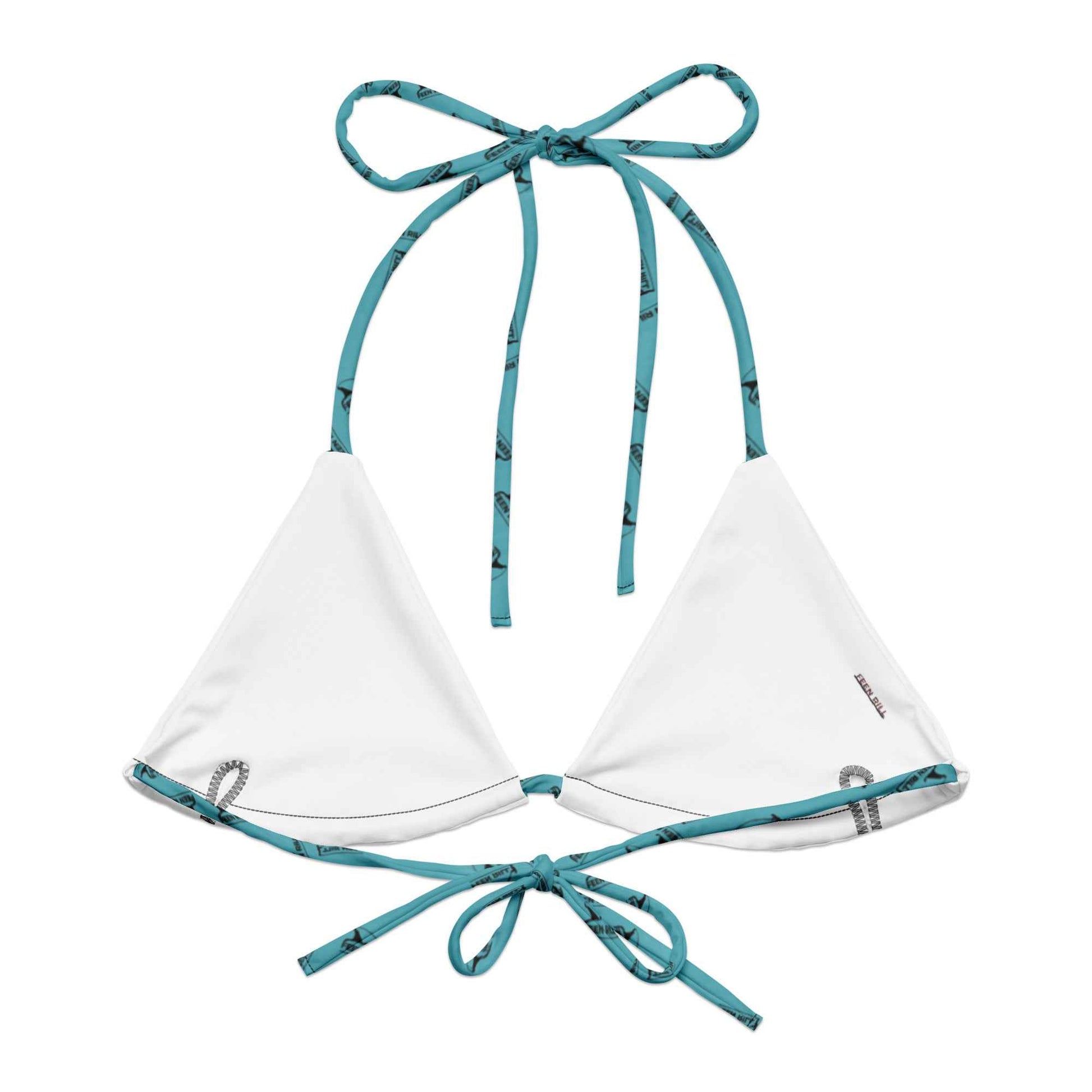 All-over print recycled string bikini top