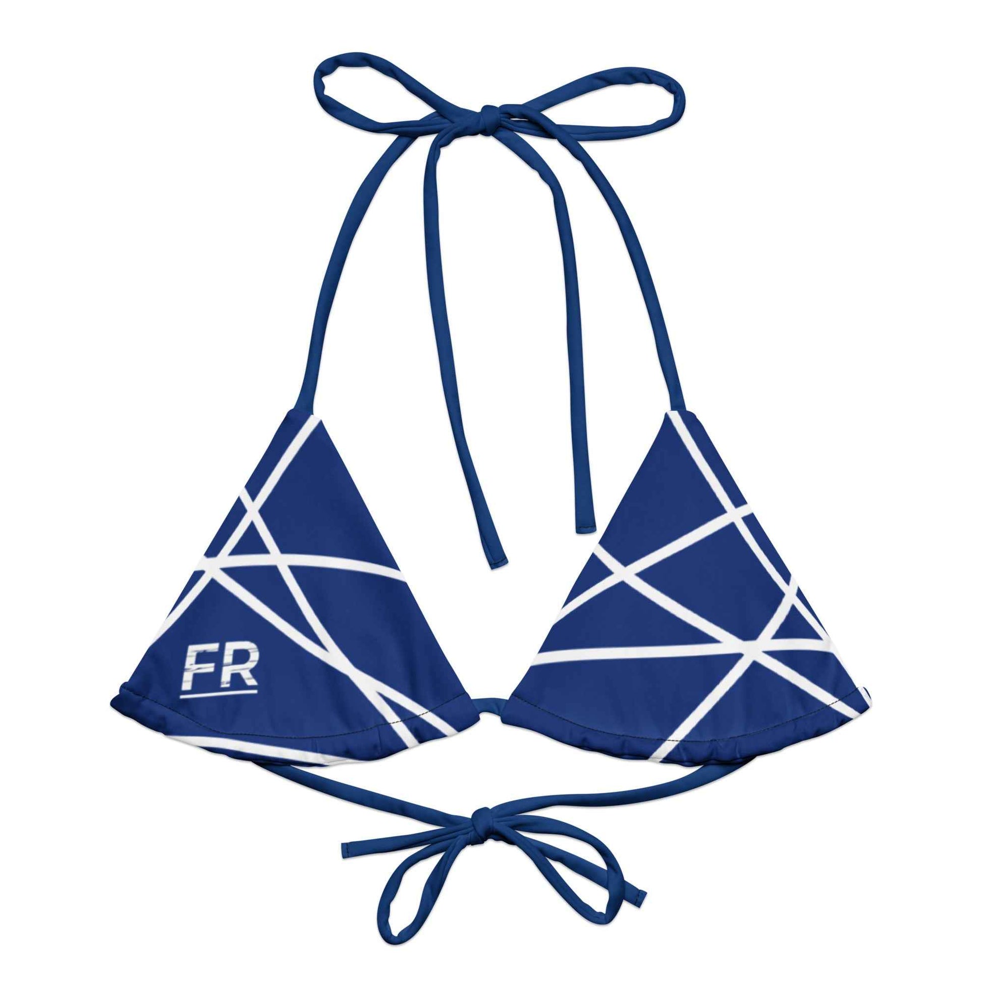 All-over print recycled string bikini top