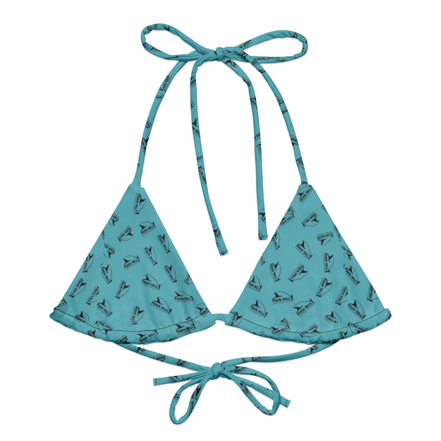 All-over print recycled string bikini top