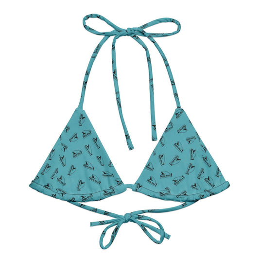 All-over print recycled string bikini top