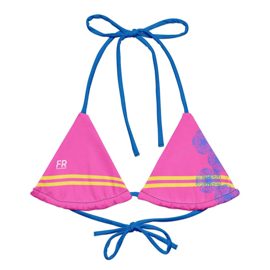 All-over print recycled string bikini top
