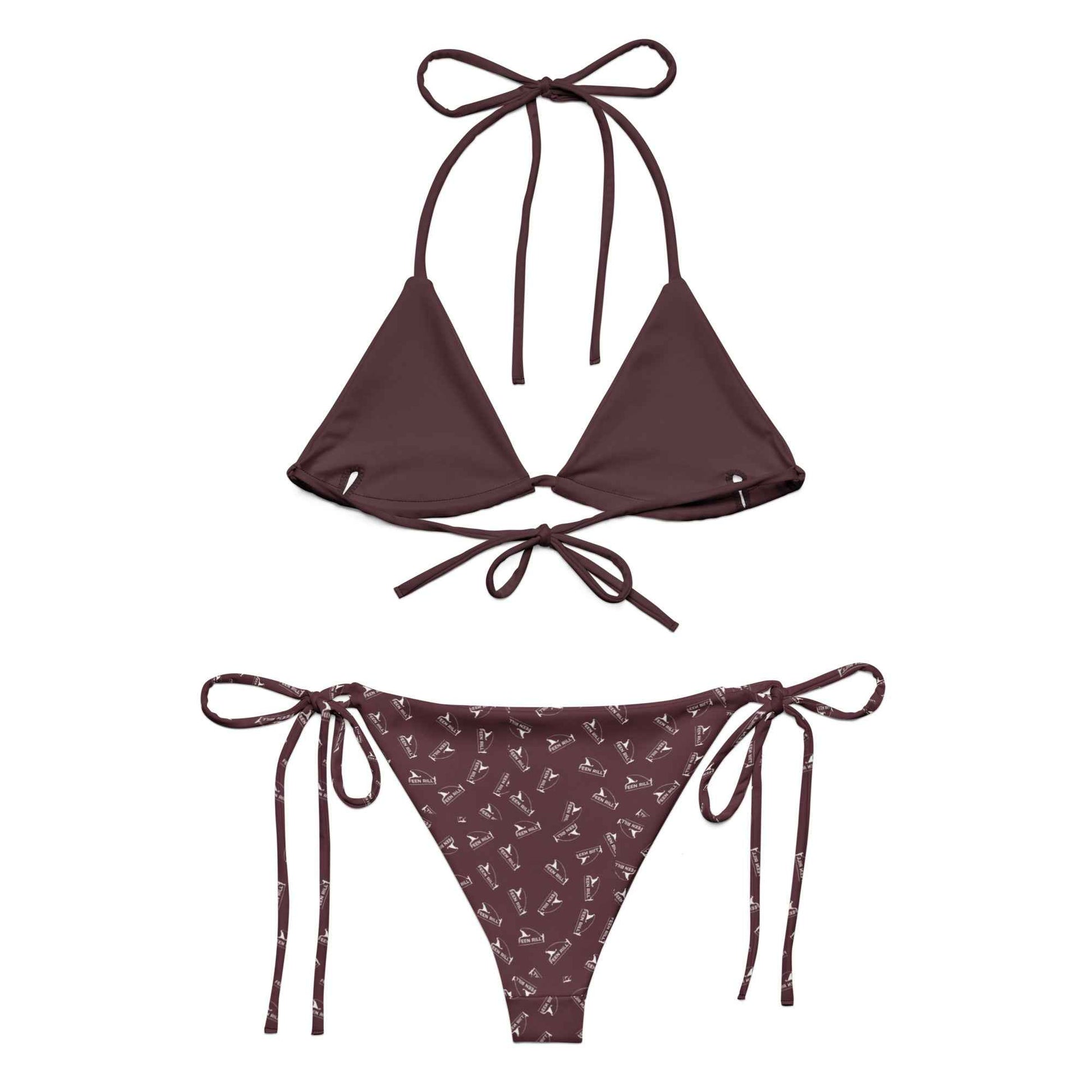 All-over print recycled string bikini