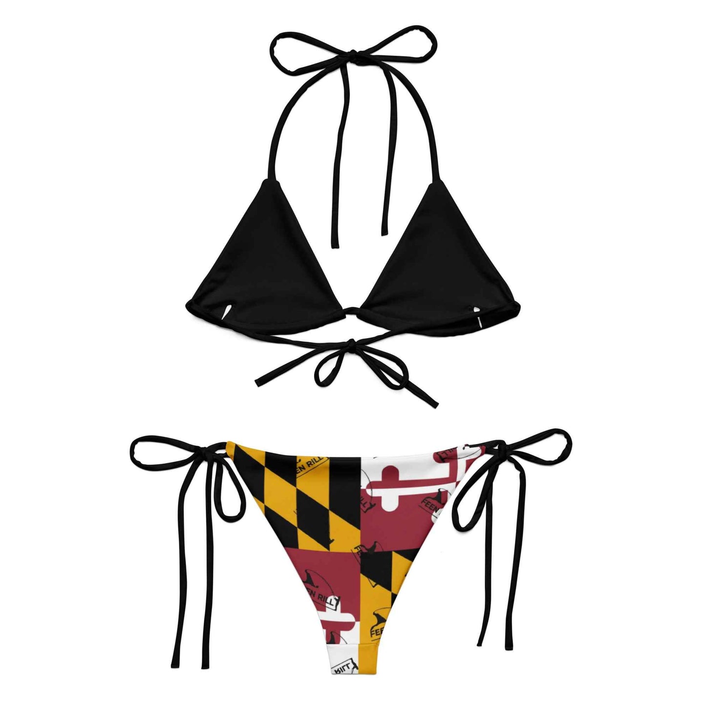 All-over print recycled string bikini
