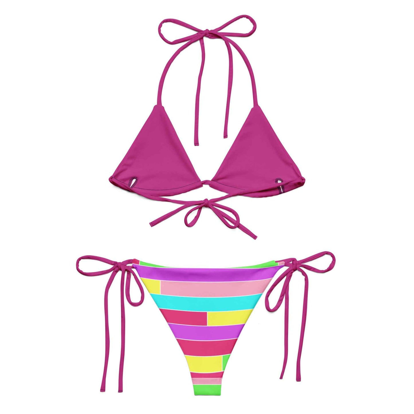 All-over print recycled string bikini