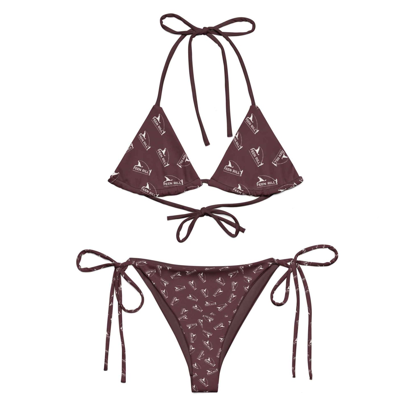 All-over print recycled string bikini