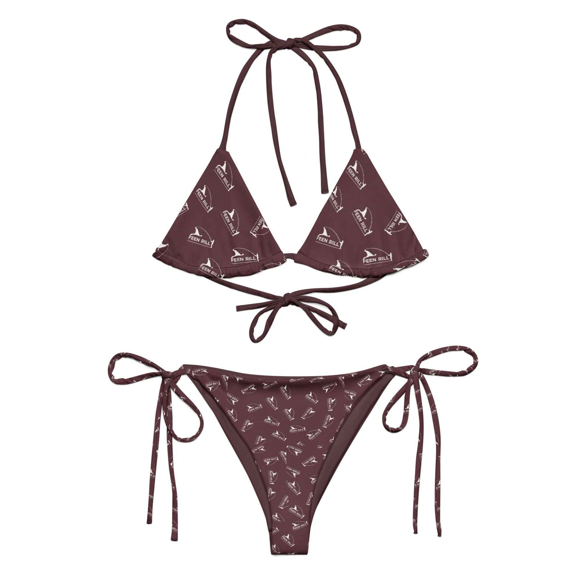 All-over print recycled string bikini