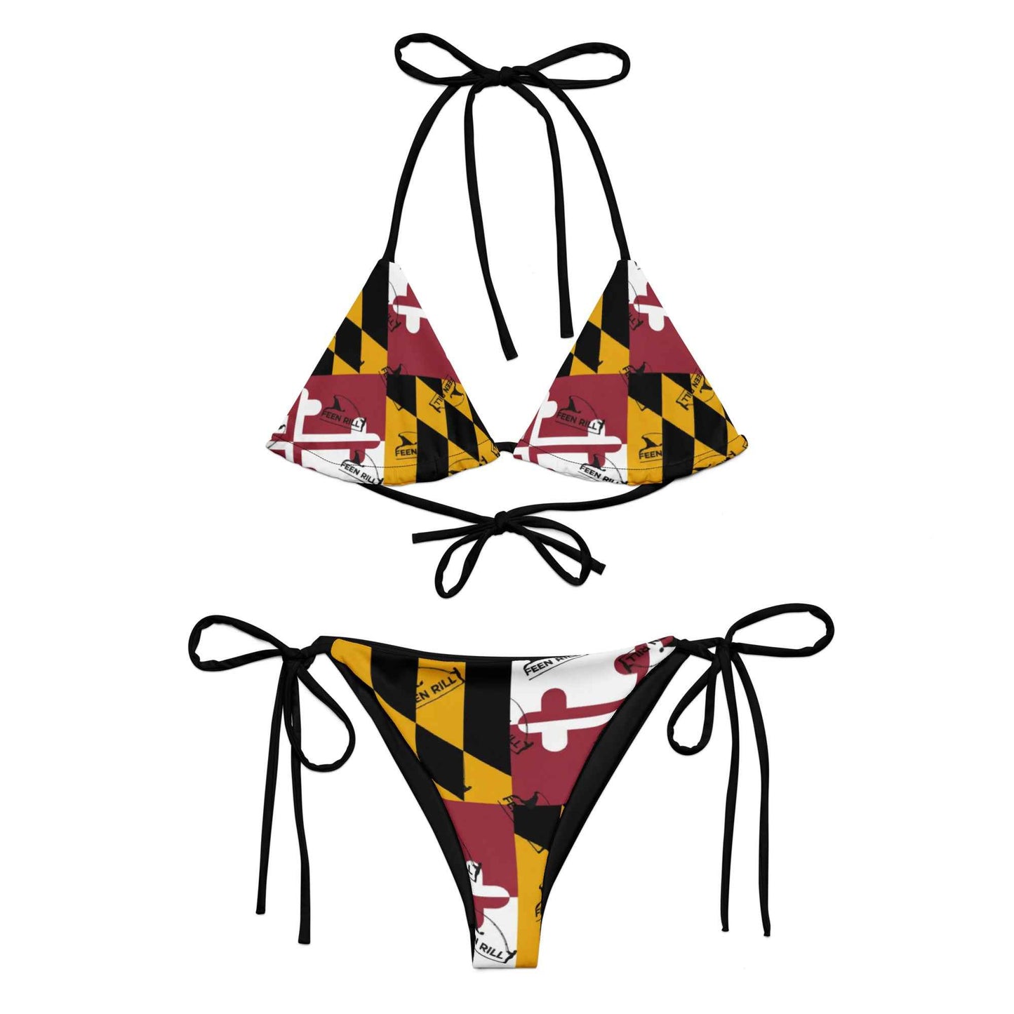 All-over print recycled string bikini