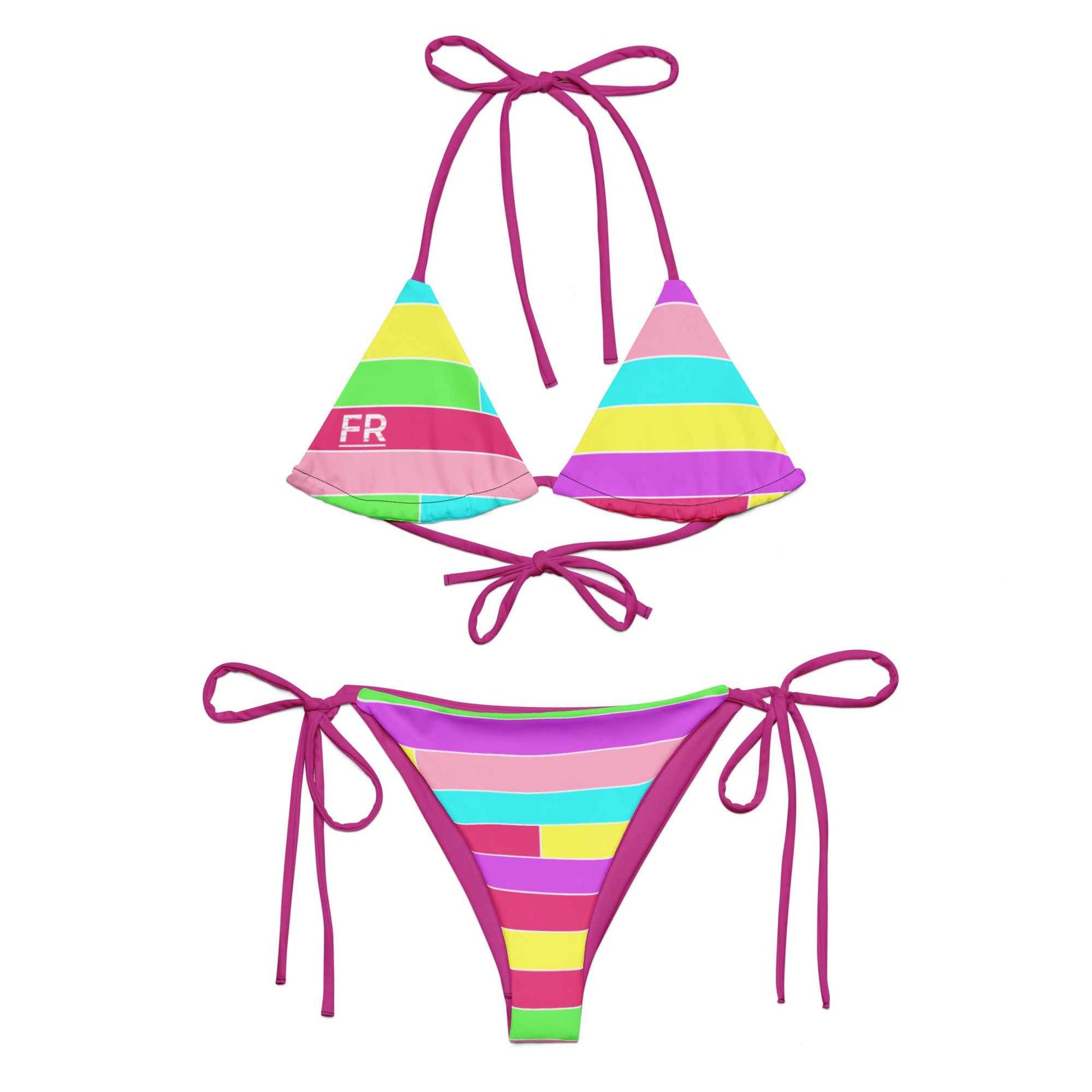 All-over print recycled string bikini