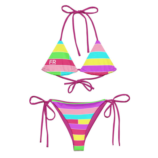 All-over print recycled string bikini